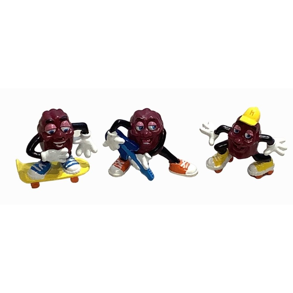 1988 Applause California Raisins Figurines Roller State Skateboard Guitar Player - Picture 1 of 7